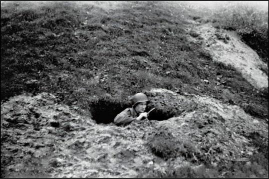 Brad's foxhole in Holland 1944.